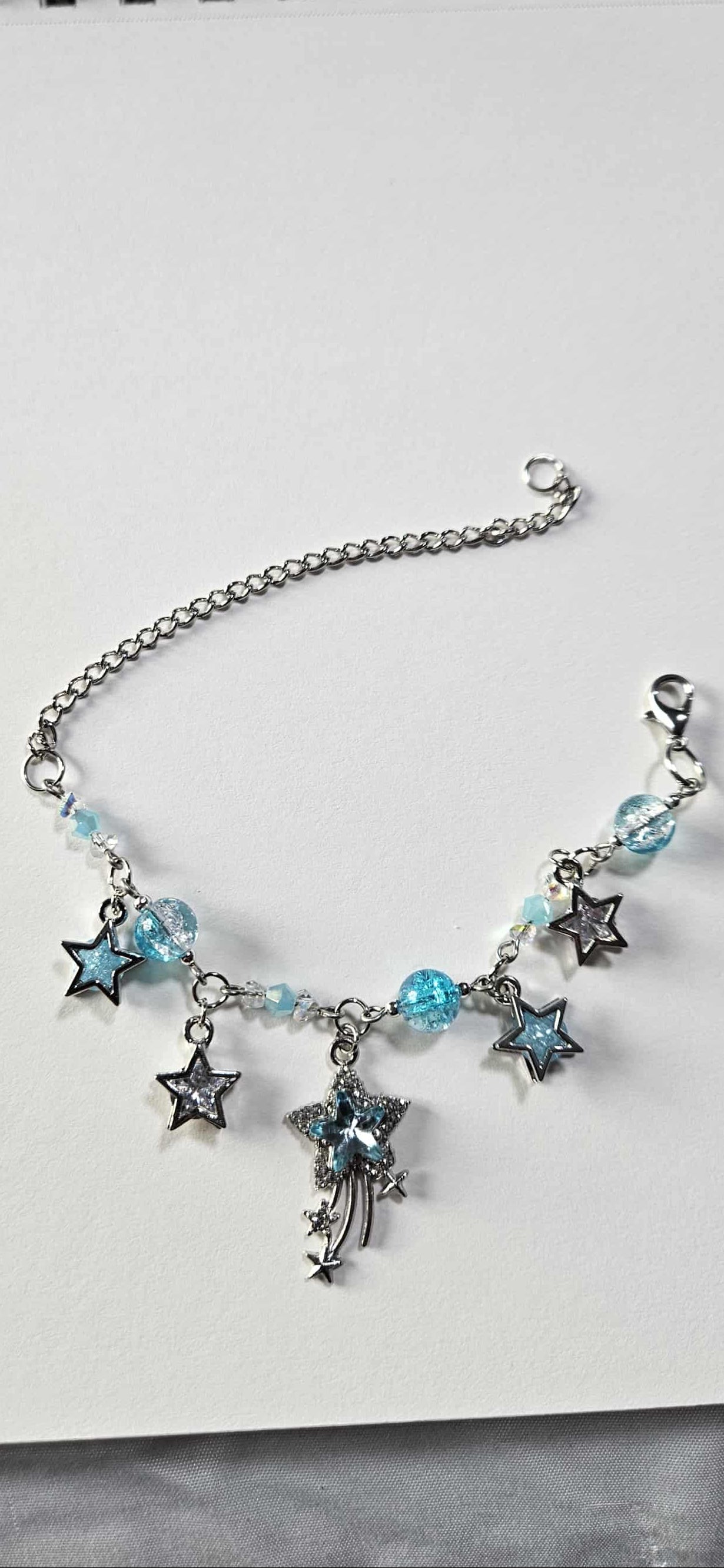 Shooting Star and tiny stars bracelet, silver-plated!